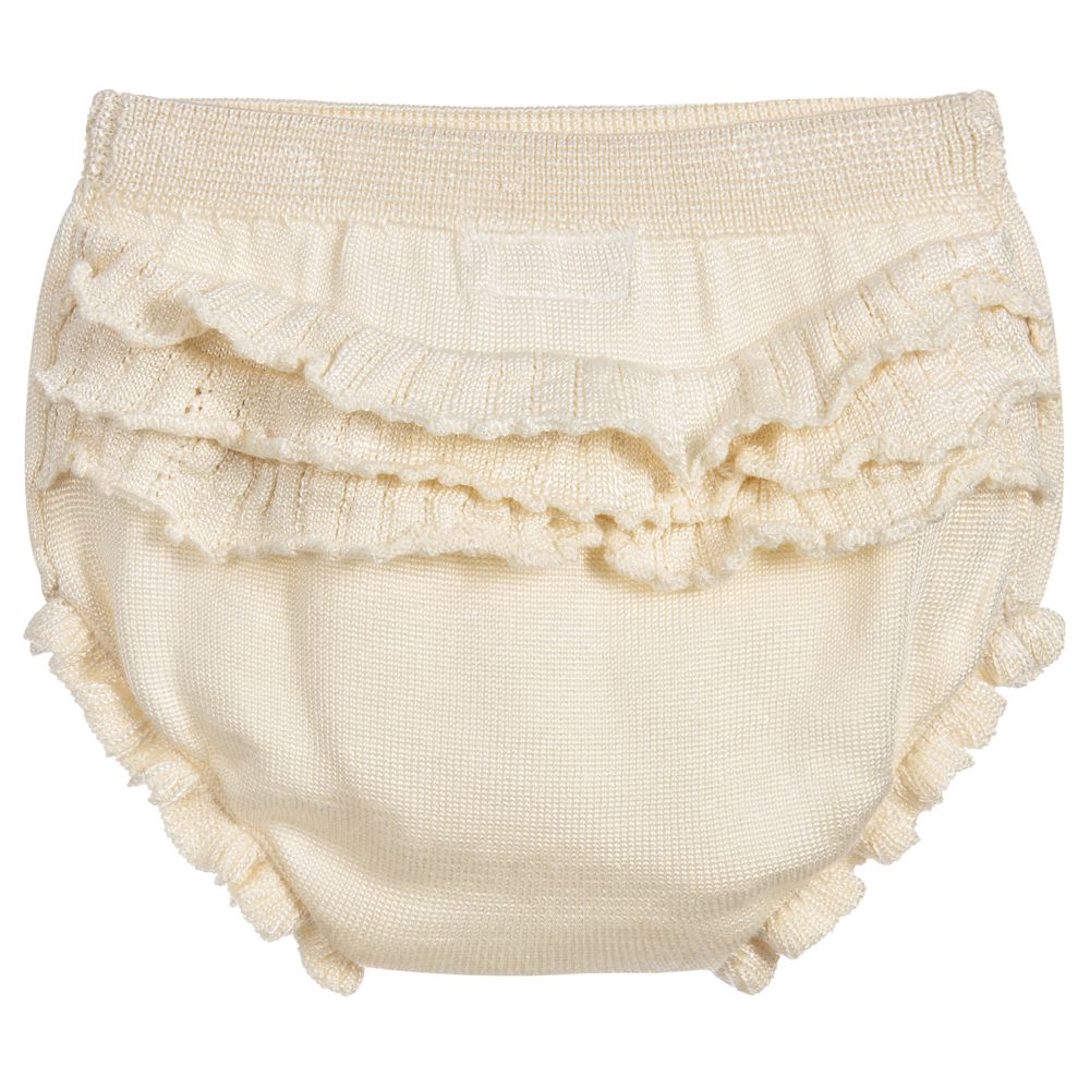 Ivory Knitted Baby Top & Bloomer Set - Image 4