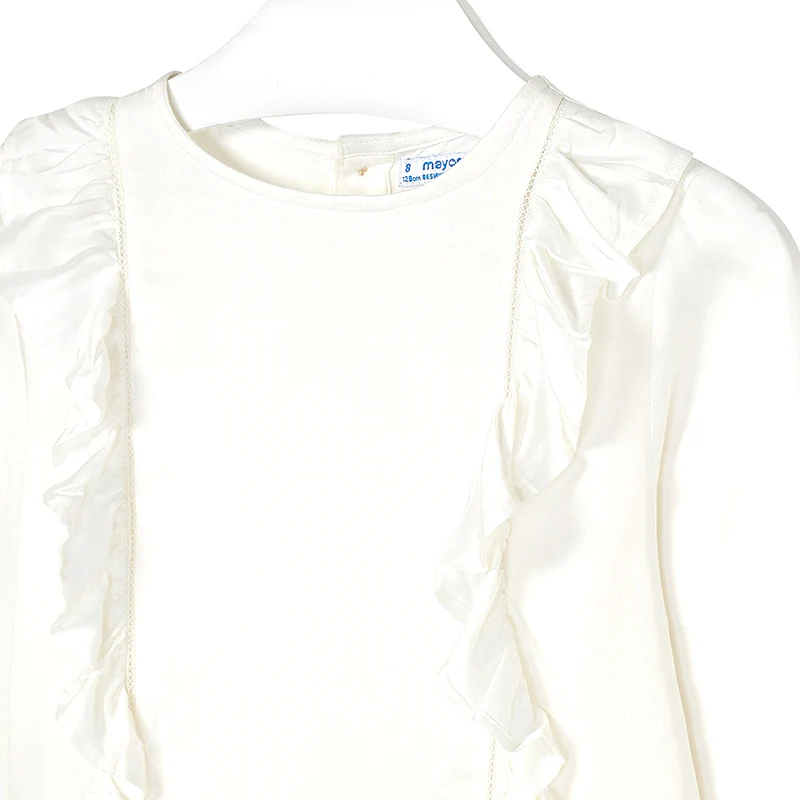 Ivory Peplum Ruffle Blouse - Image 3