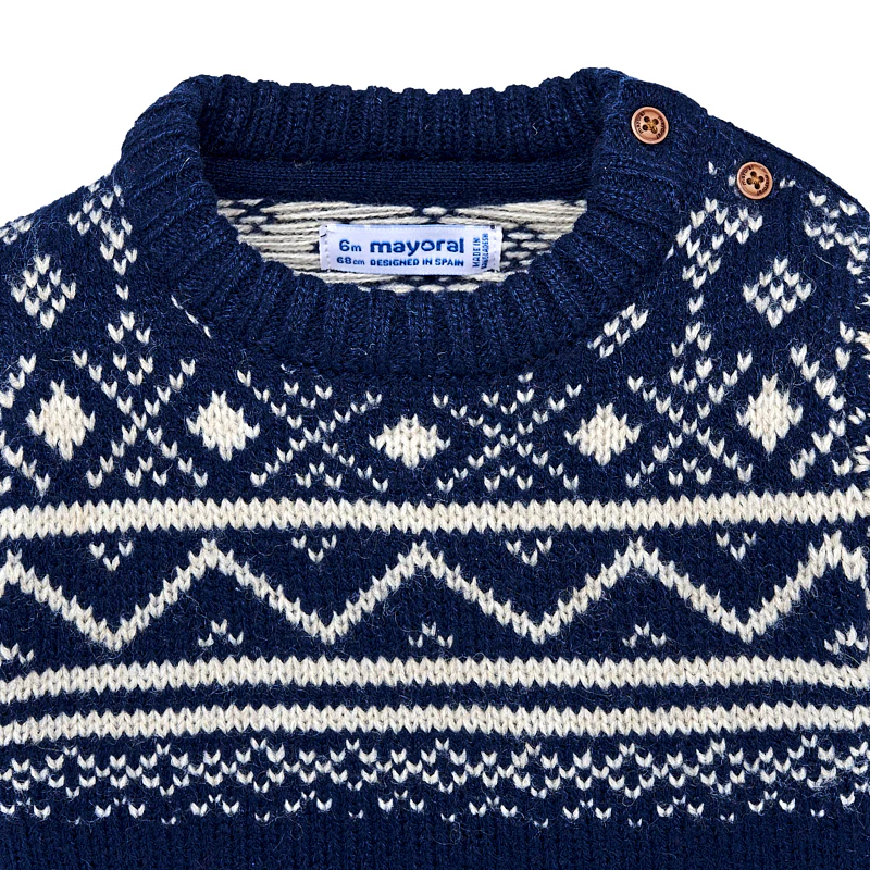 Jacquard Blue Fairisle Sweater - Image 3