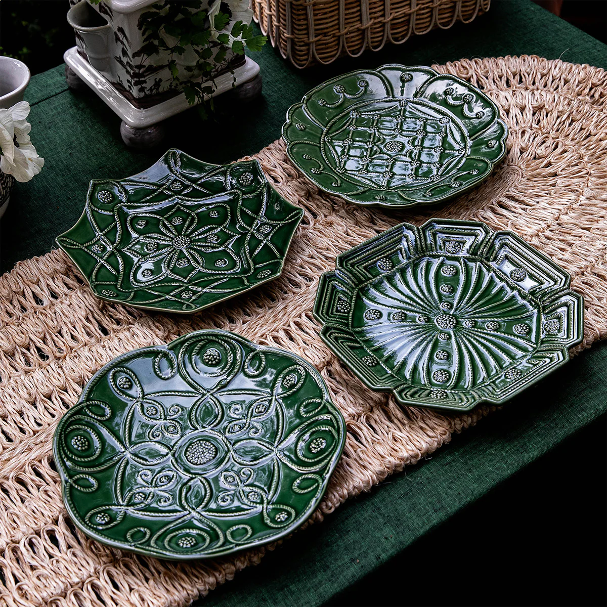 Jardins du Monde Dessert/Salad Plate Assorted Set/4 - Basil - Image 5