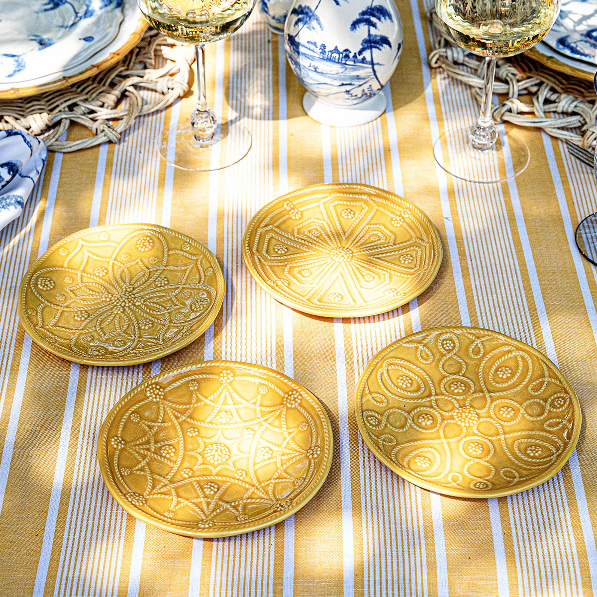 Jardins du Monde Side/Cocktail Plate Assorted Set/4 - Daffodil - Image 3