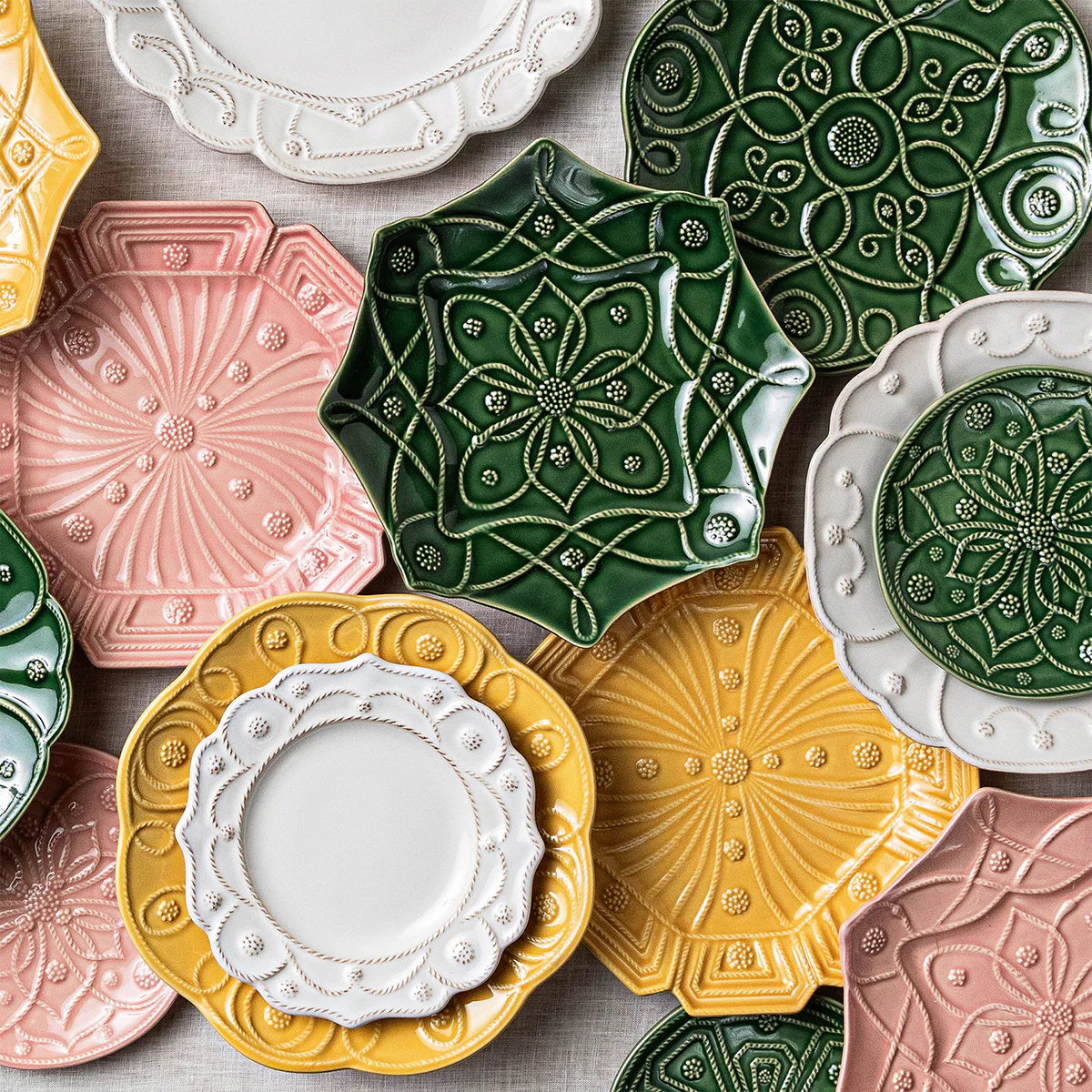 Jardins du Monde Side/Cocktail Plate Assorted Set/4 - Daffodil - Image 4