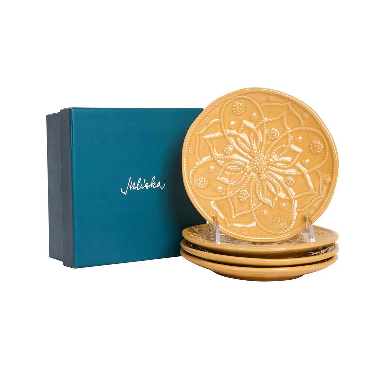 Jardins du Monde Side/Cocktail Plate Assorted Set/4 - Daffodil - Image 9