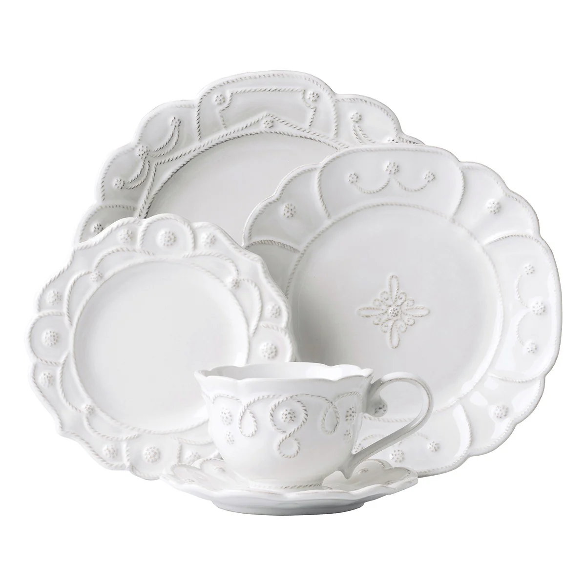 Jardins du Monde 5pc Place Setting - Whitewash