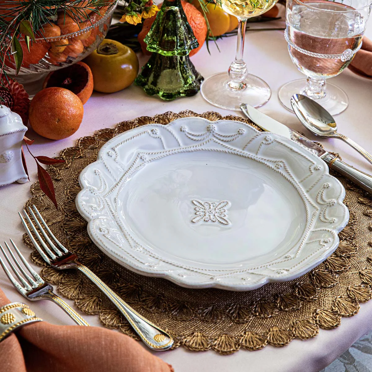 Jardins du Monde Dinner Plate - Whitewash - Image 3