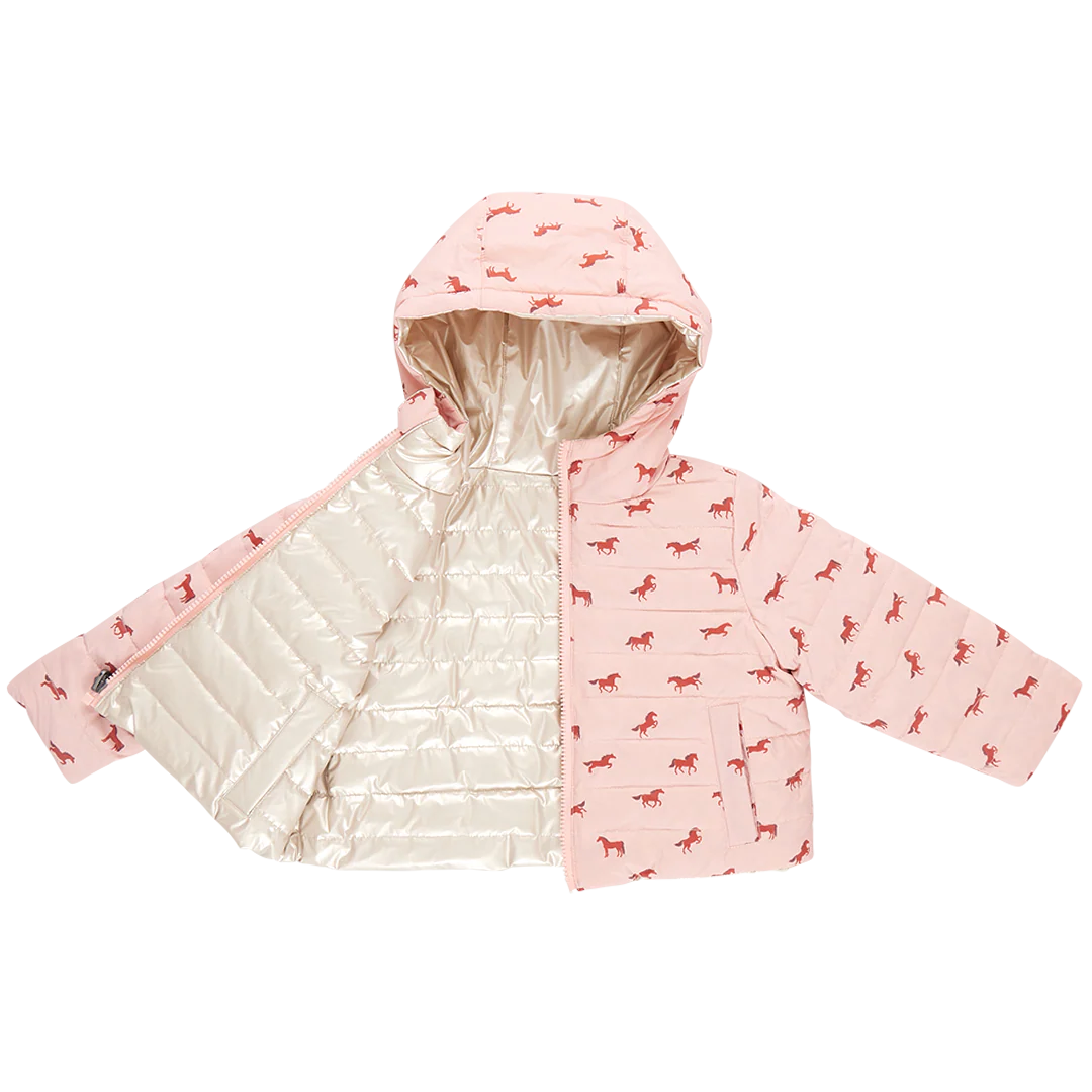 Kids Reversible Riley Jacket - Tiny Horses - Image 3