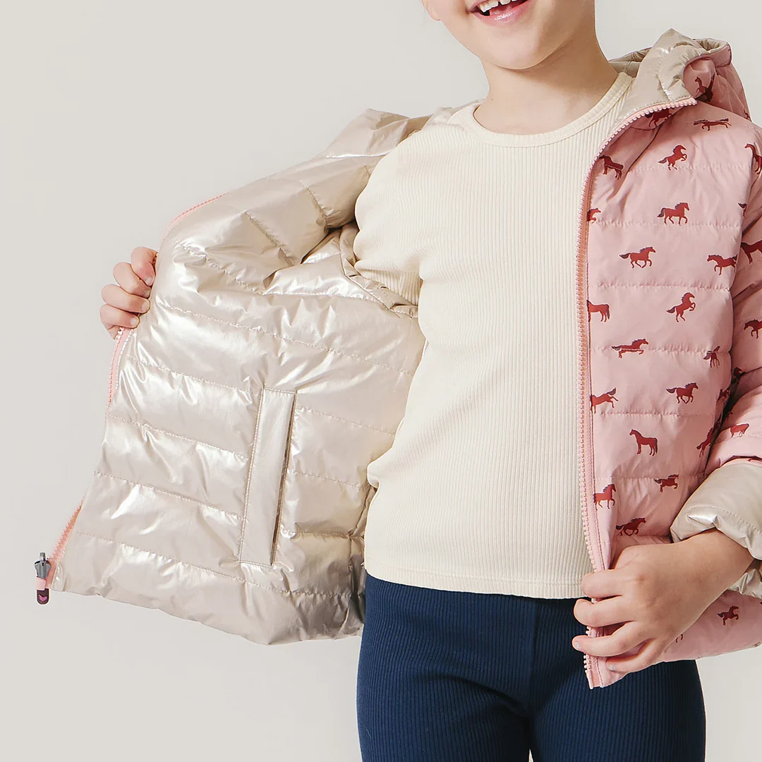 Kids Reversible Riley Jacket - Tiny Horses - Image 4