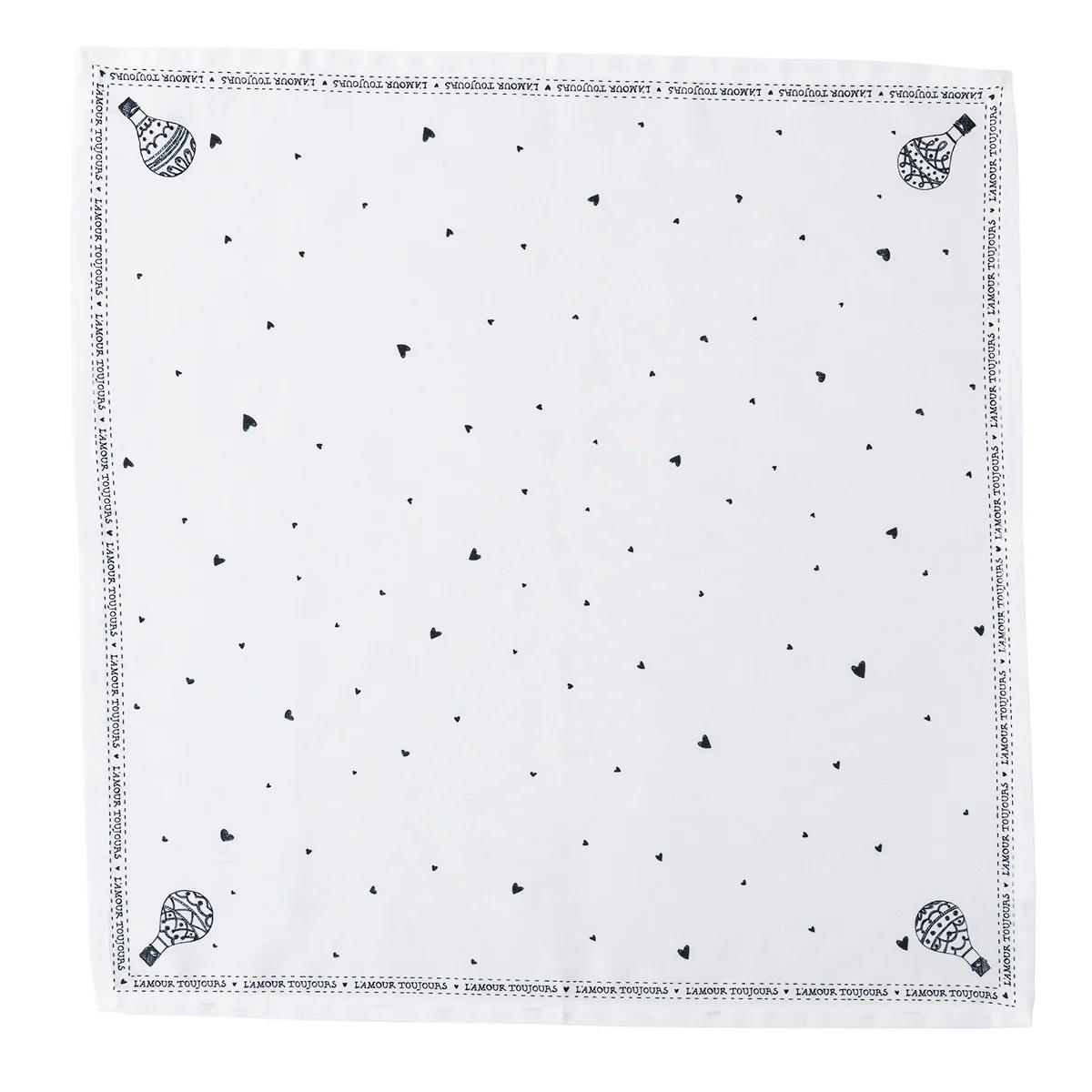 L'Amour Toujours Napkin - White/Black - Image 3