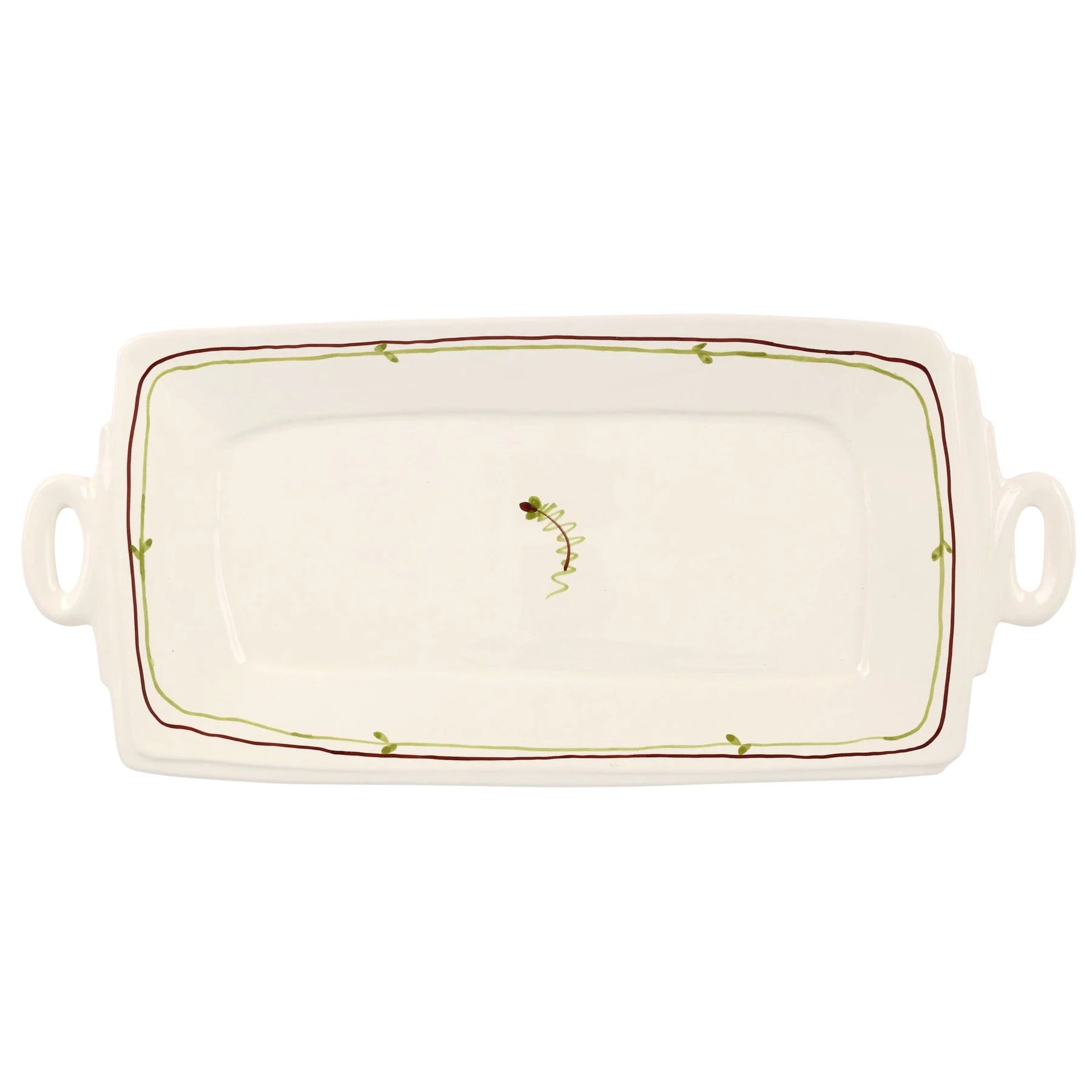 Lastra Fiori Di Bosco Handled Rectangular Platter