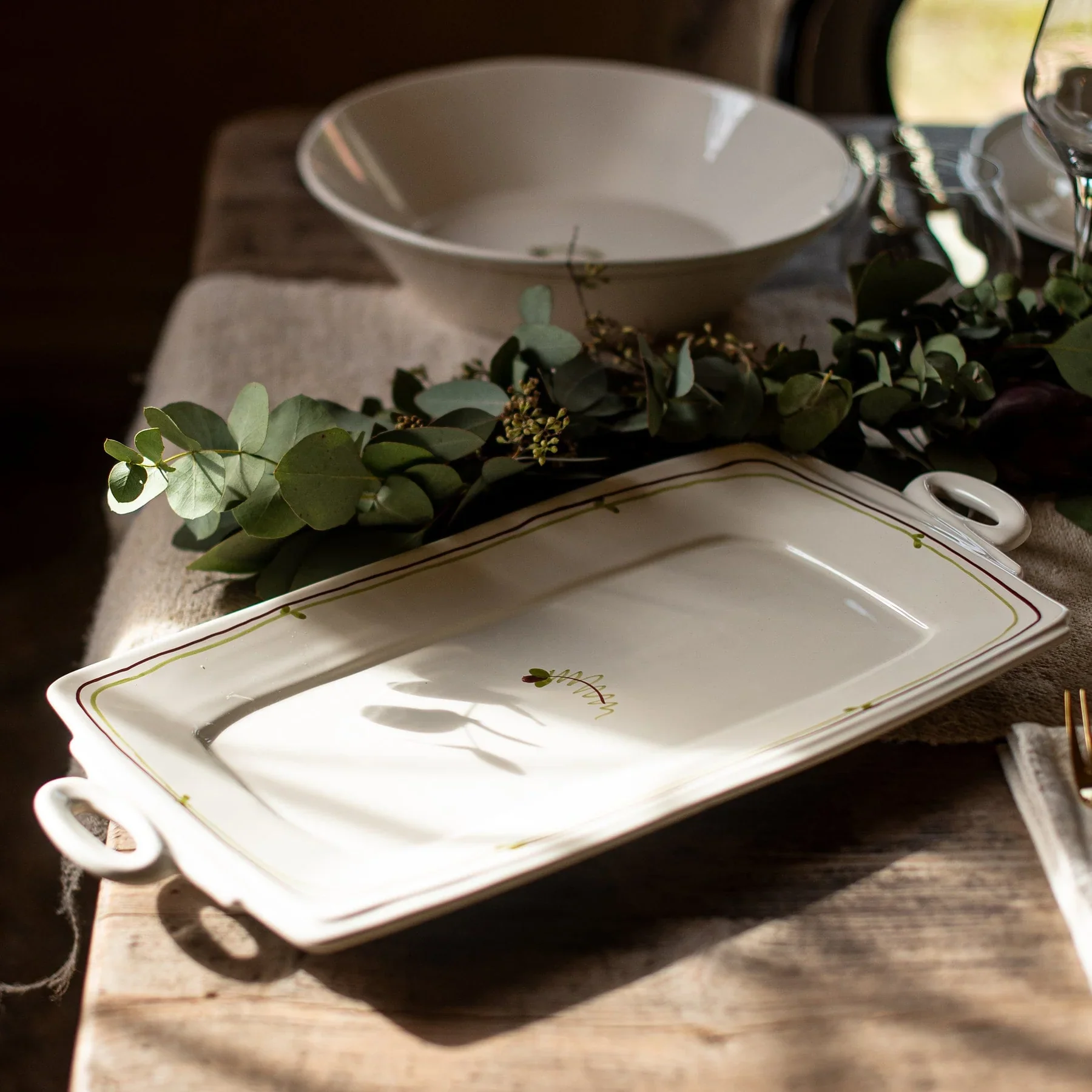 Lastra Fiori Di Bosco Handled Rectangular Platter - Image 3