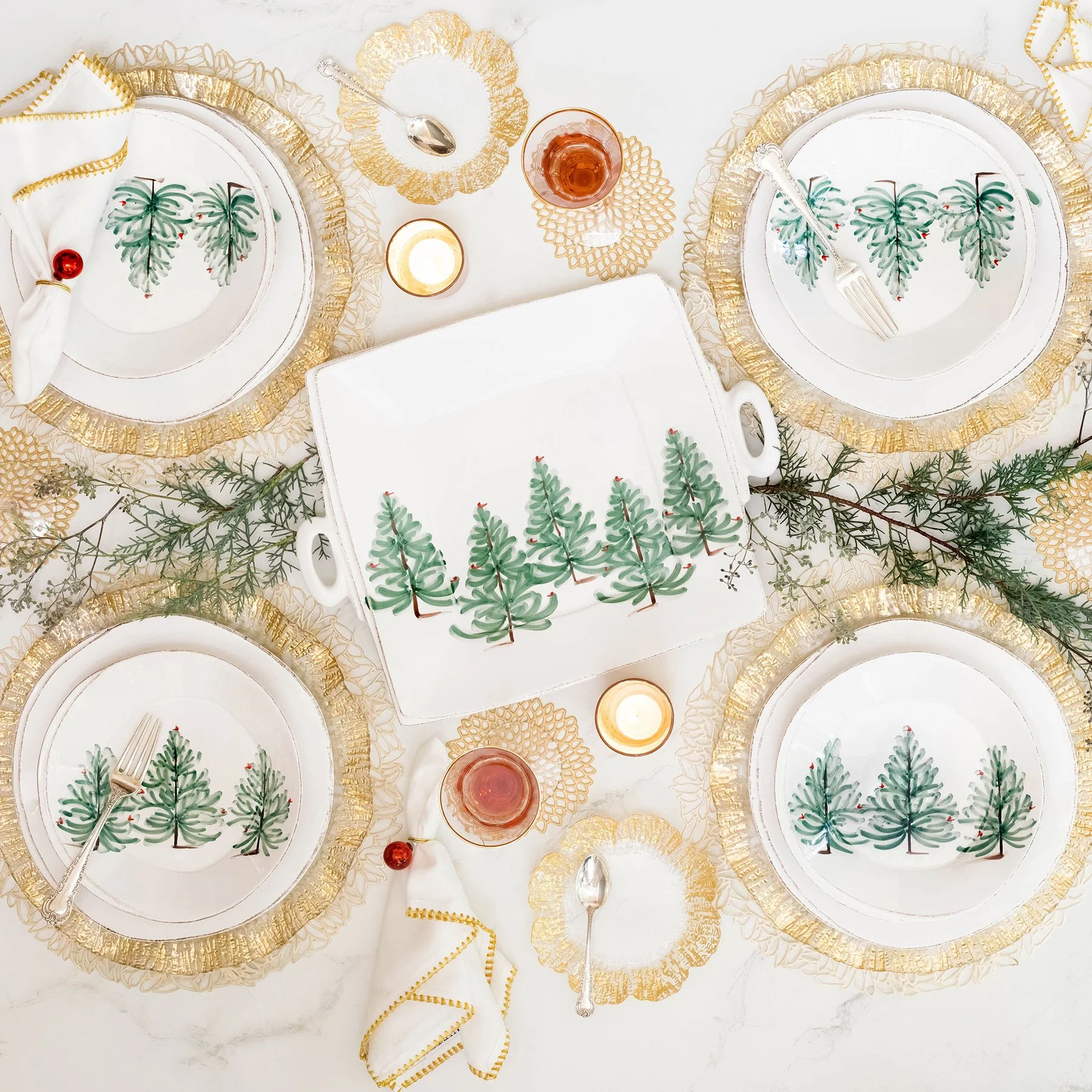 Lastra Holiday Handled Square Platter - Image 4