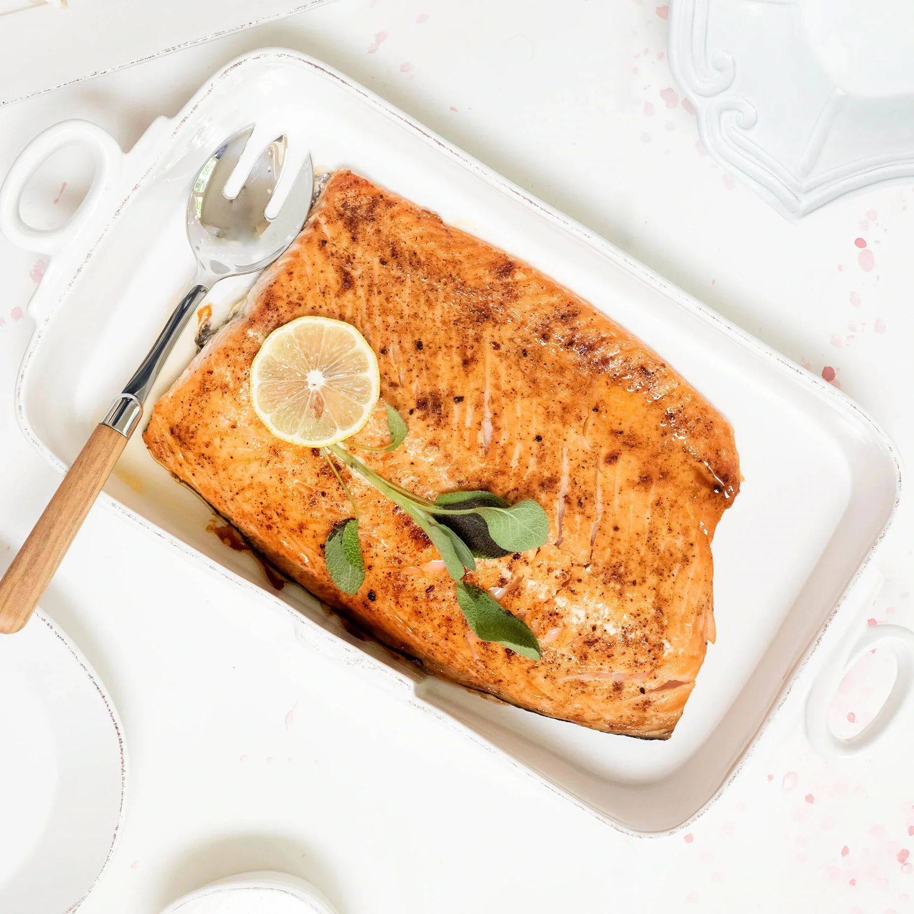 Lastra White Rectangular Baker - Image 3