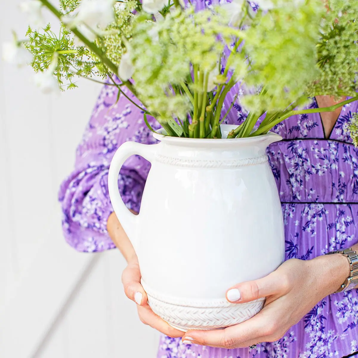 Le Panier Ceramic Pitcher - Whitewash