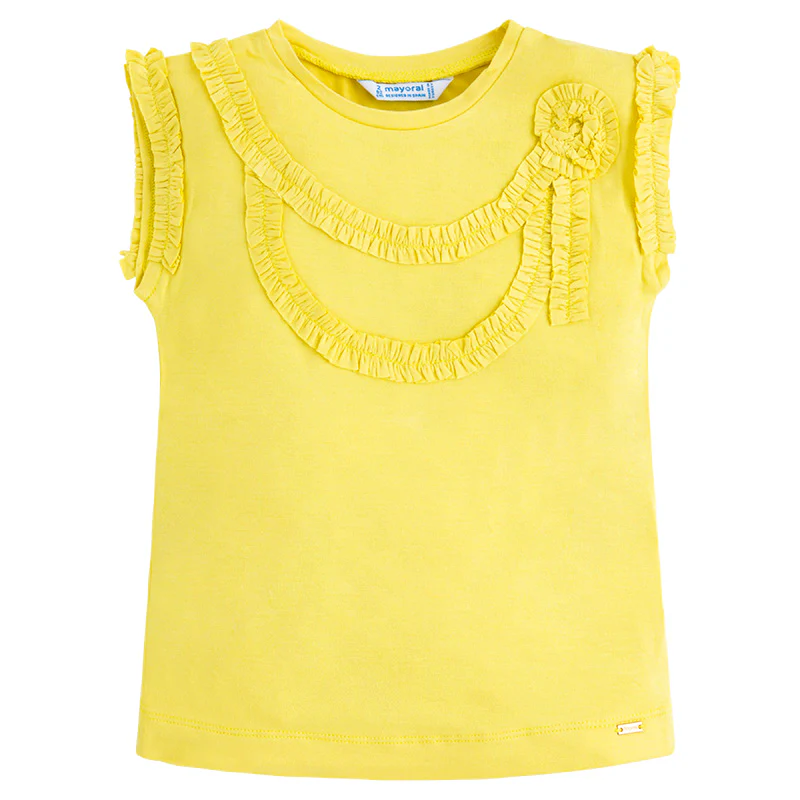 Lemon Ruffle Sleeveless Top