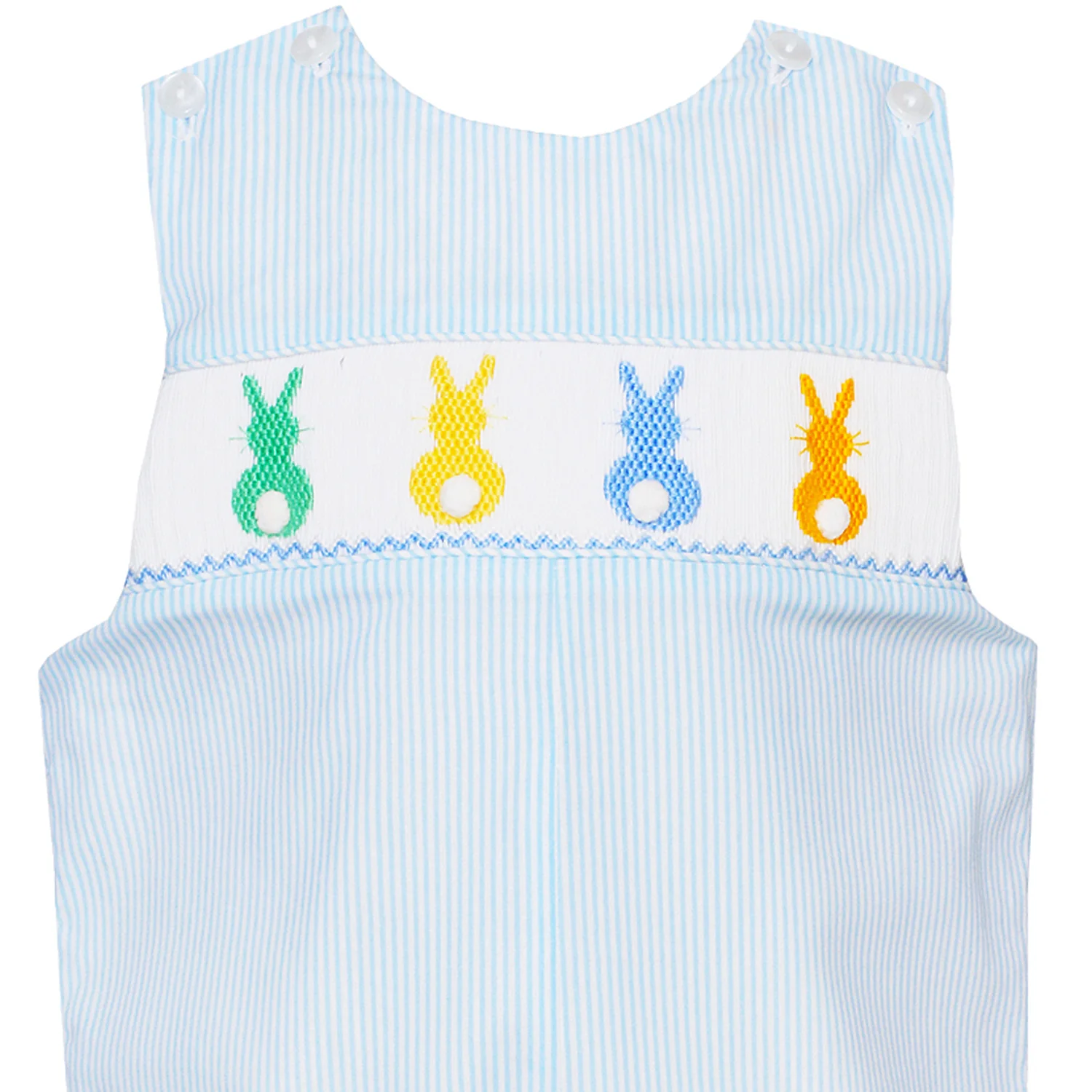 Light Blue Cottontails Smocked John John - Image 2