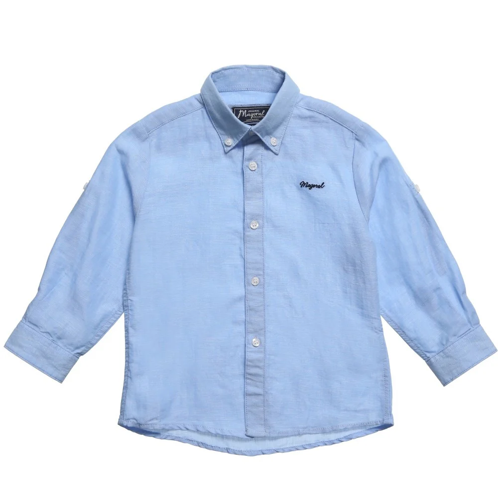 Light Blue Linen Button Down Shirt