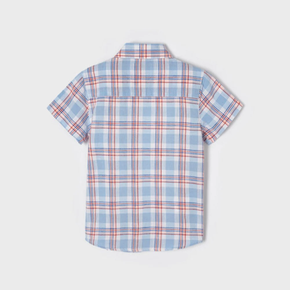 Light Blue Plaid Linen Button Down - Image 4