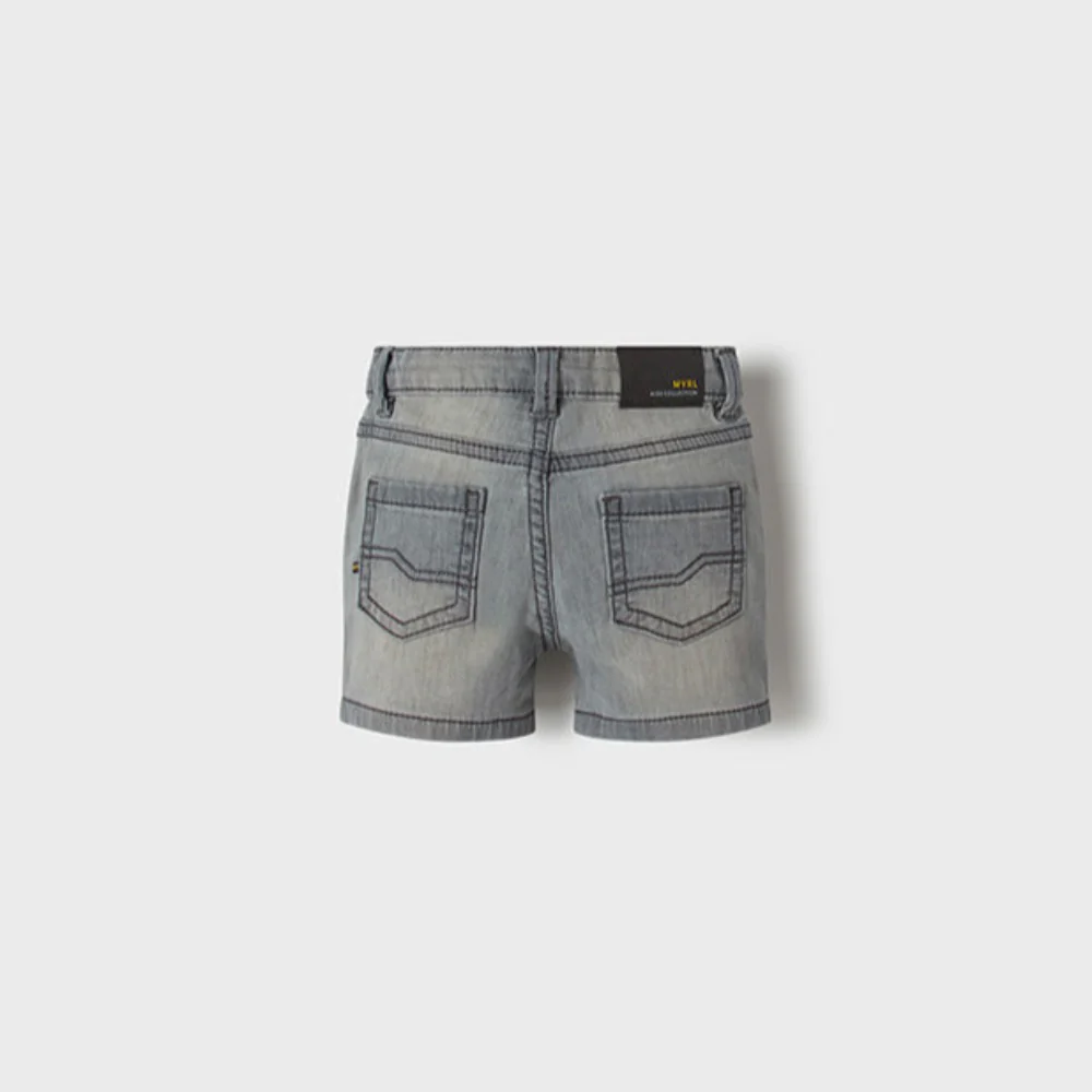 Light Grey Soft Denim Bermuda Shorts - Image 2