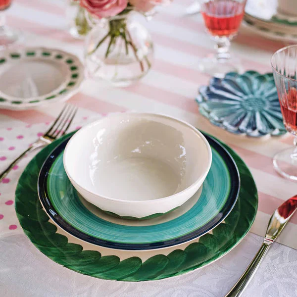 Lisbon Green Brushstroke Round Platter - Image 3