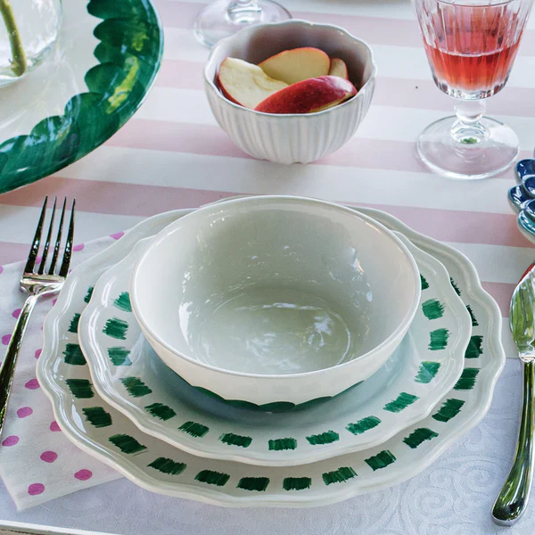 Lisbon Green Stitch Dinner Plate - Image 2