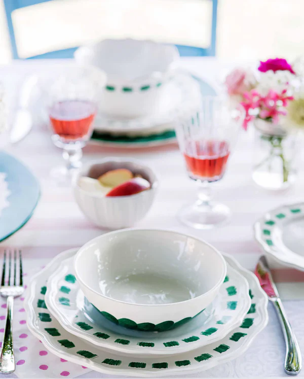 Lisbon Green Stitch Salad Plate - Image 3