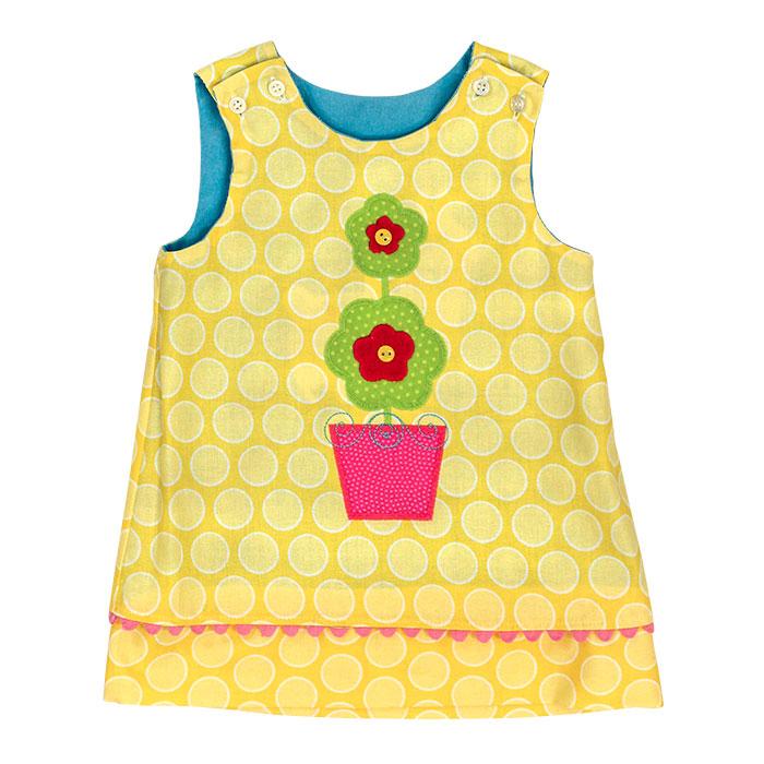 Llama Love vs Flower Pot ~ Reversible Corduroy Jumper Dress - Image 2