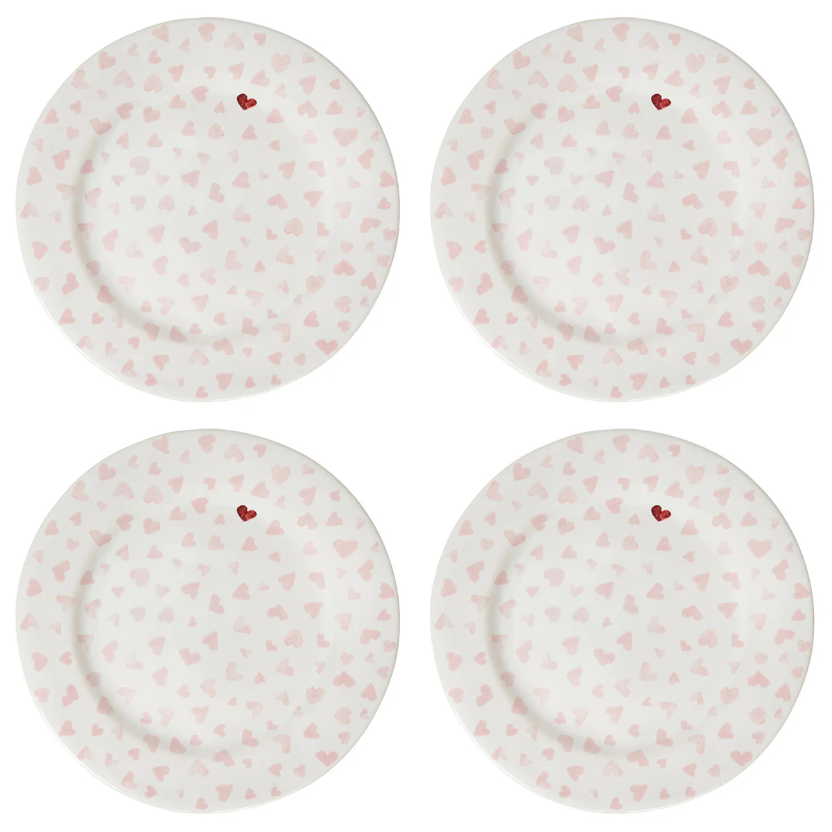 Love You More Dessert/Salad Plate Set/4 - Pink