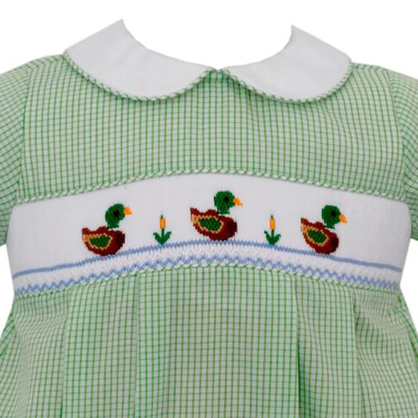 Green Check Mallard Duck Short Sleeve Bubble - Image 2