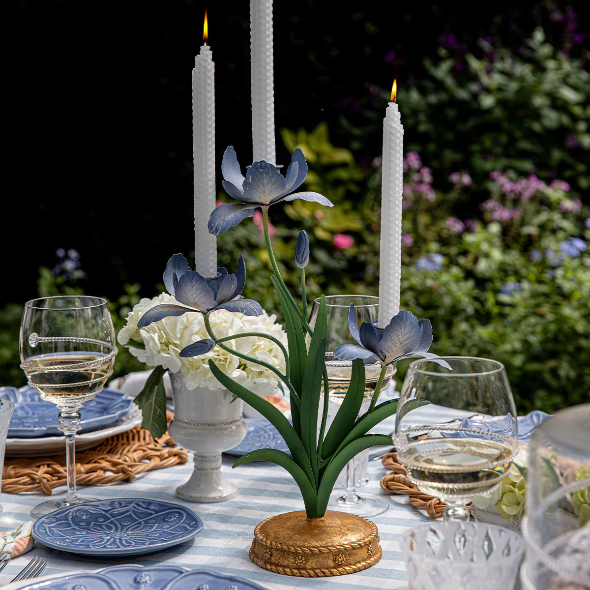 Meadow Walk Iris 14" Centerpiece Candelabra - Chambray - Image 4