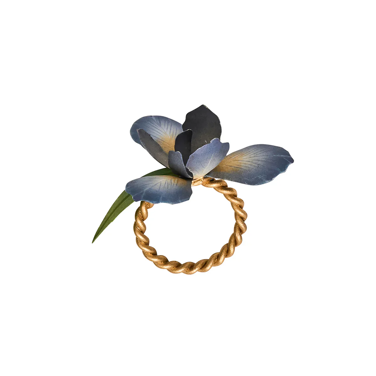 Meadow Walk Iris Napkin Ring Set/4 - Chambray - Image 3