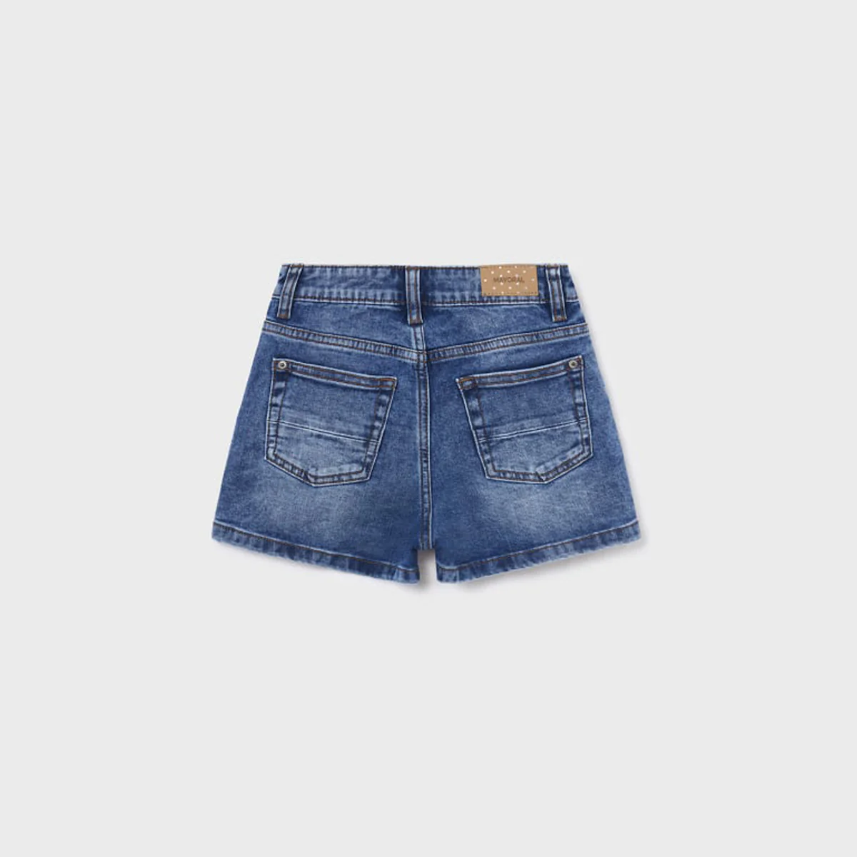 Medium Wash Girls Denim Shorts - Image 2