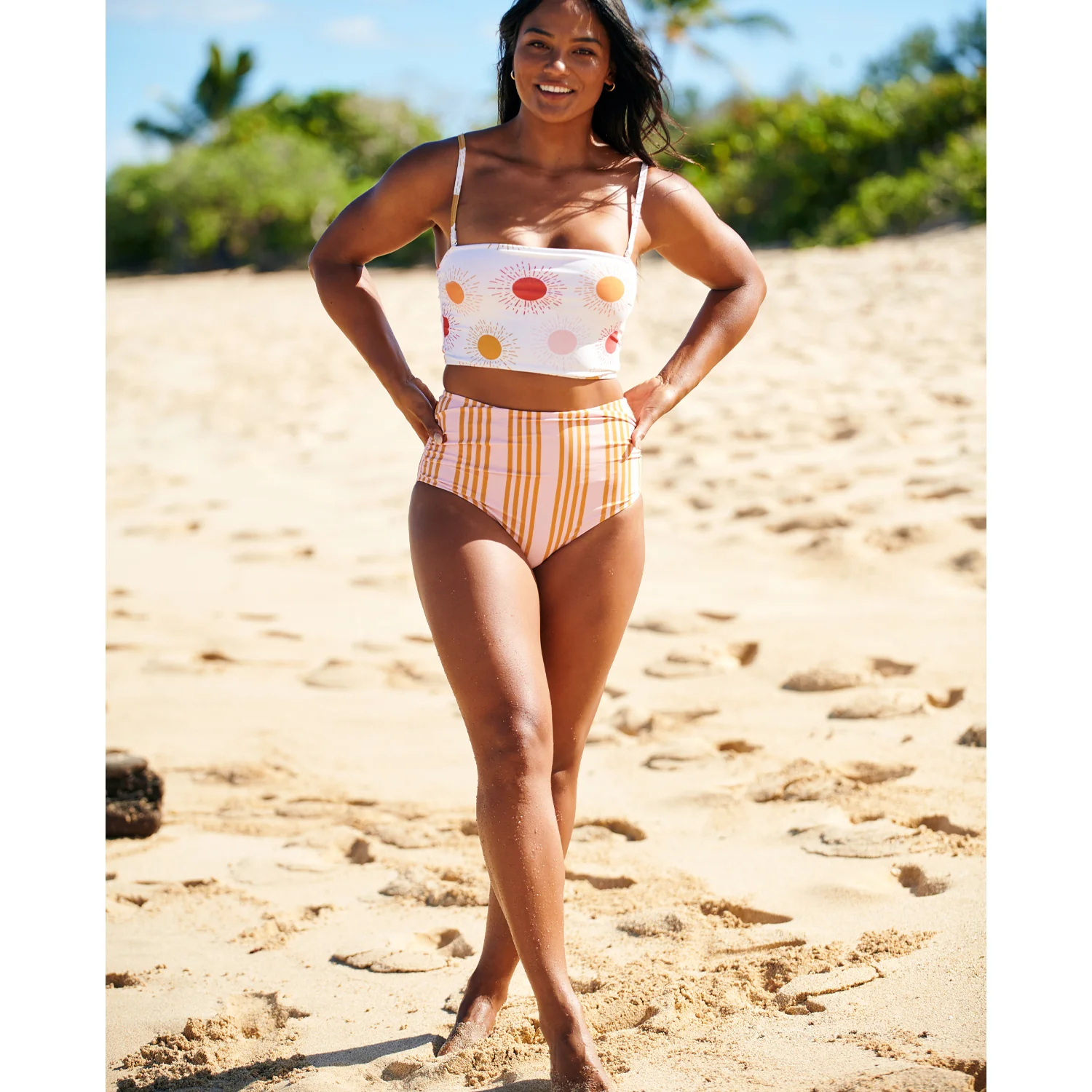 Mellow Rose Column Stripe Courtney Tankini Bottom - Image 9