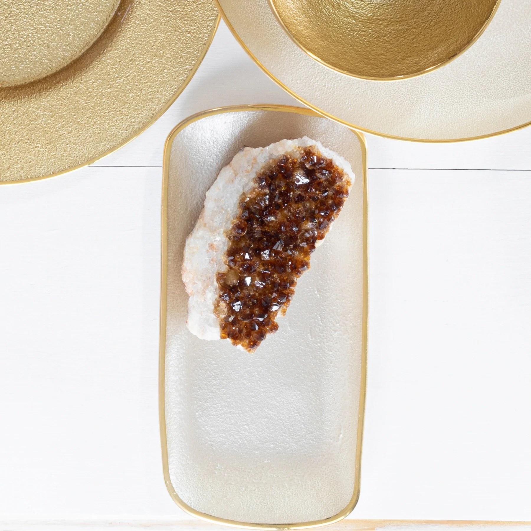 Metallic Glass Pearl Rectangular Tray - Image 2