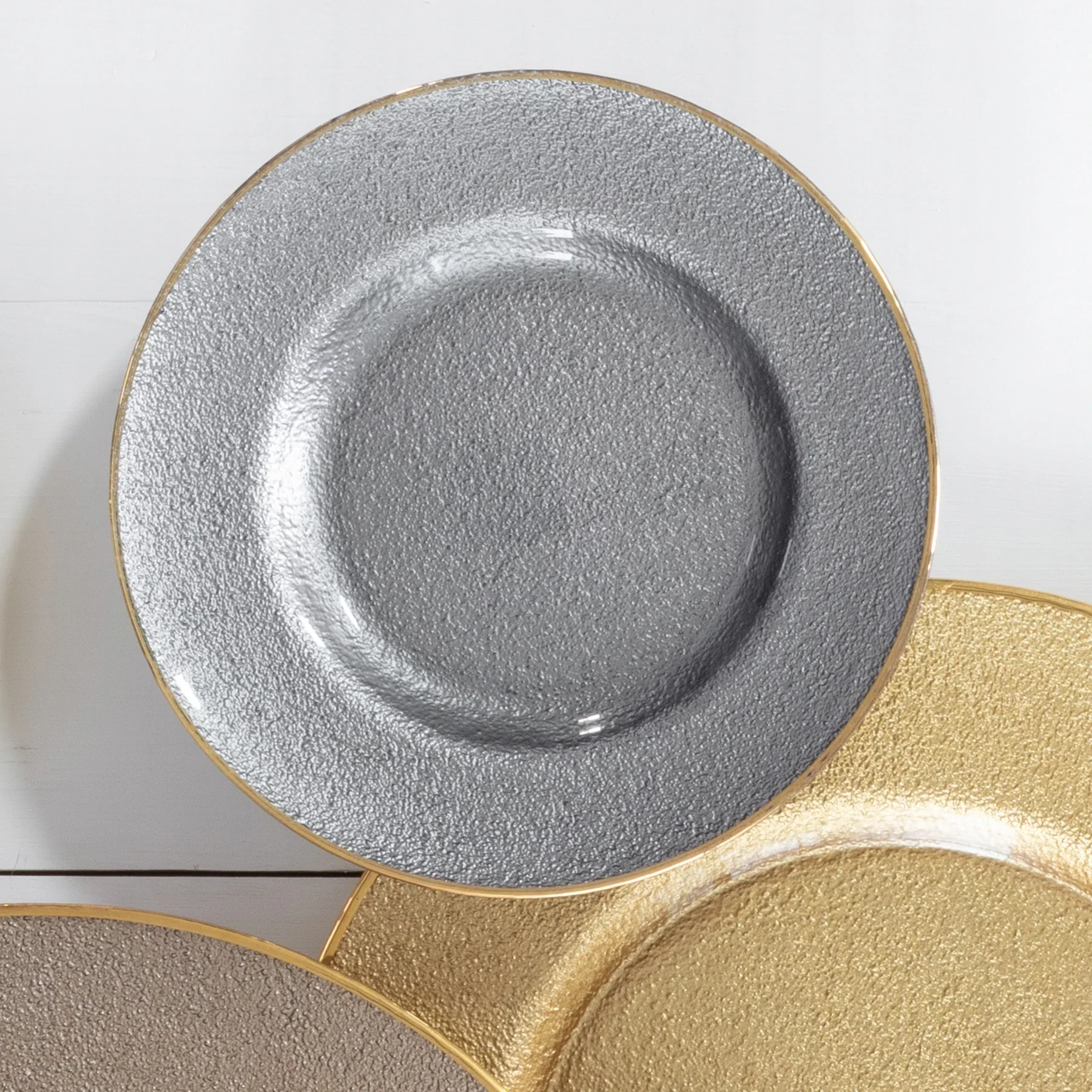 Metallic Glass Slate Salad Plate - Image 3