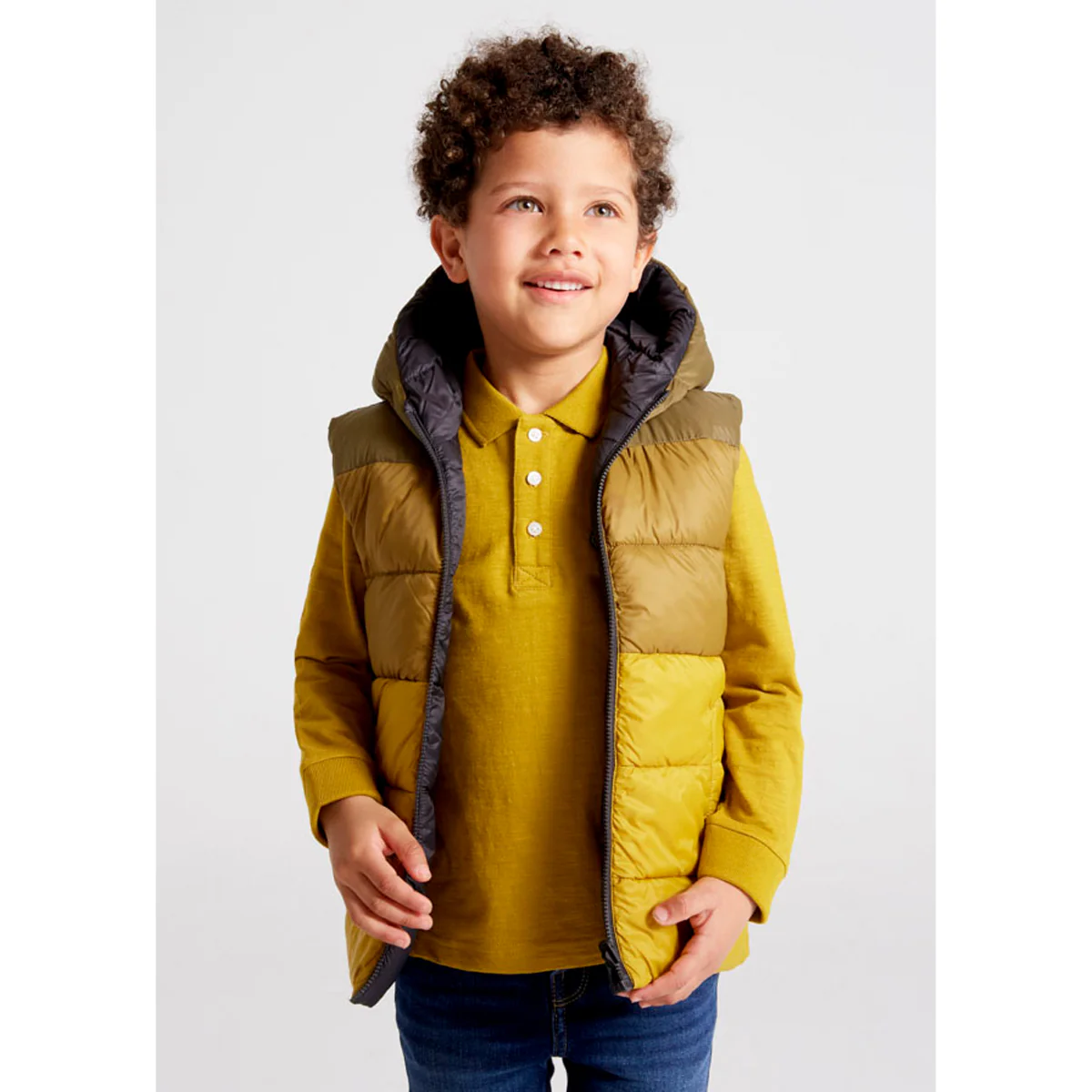 Moss Green & Navy Blue Reversible Vest - Image 2