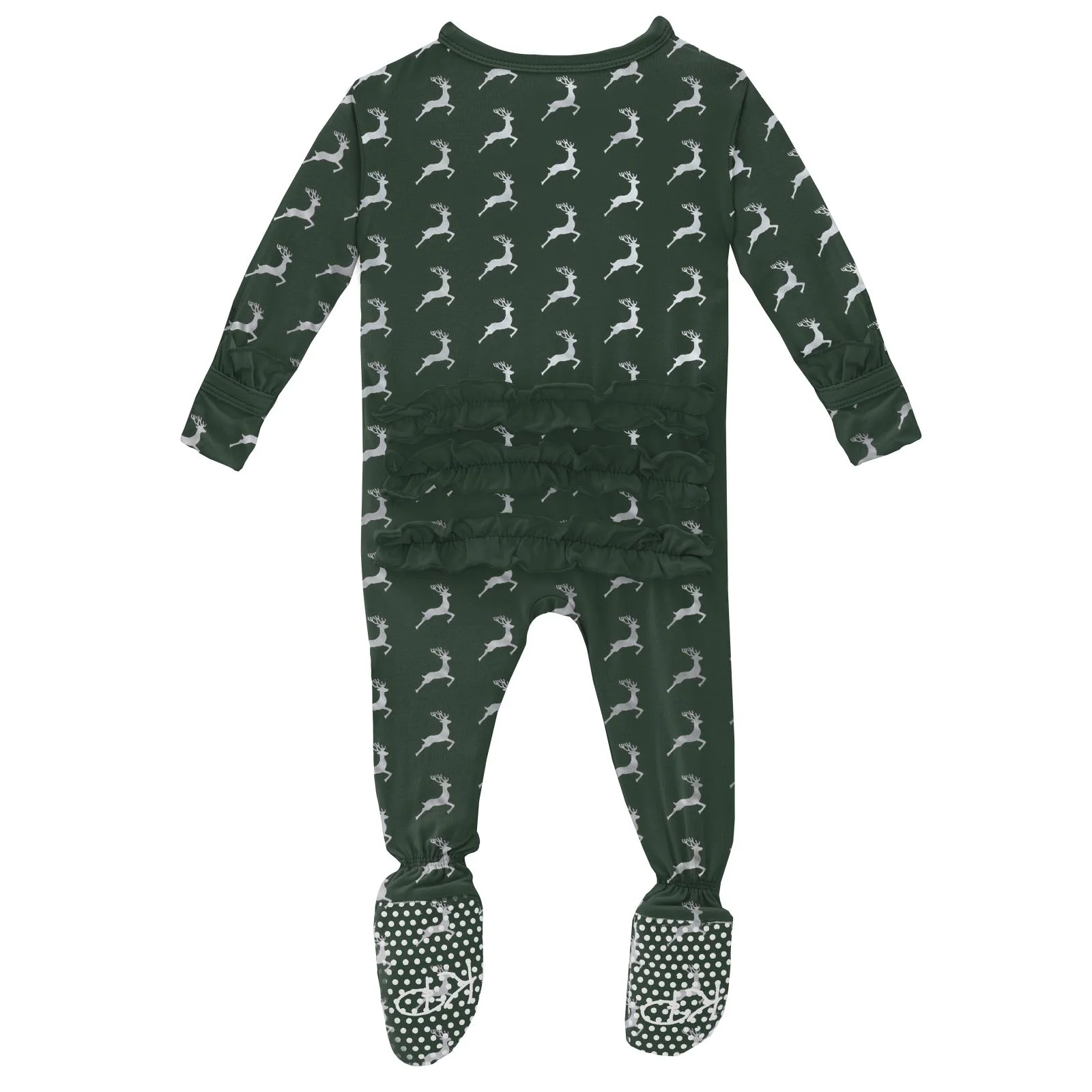 Mountain View Reindeer Classic Ruffle Footie With Zipper - Image 2