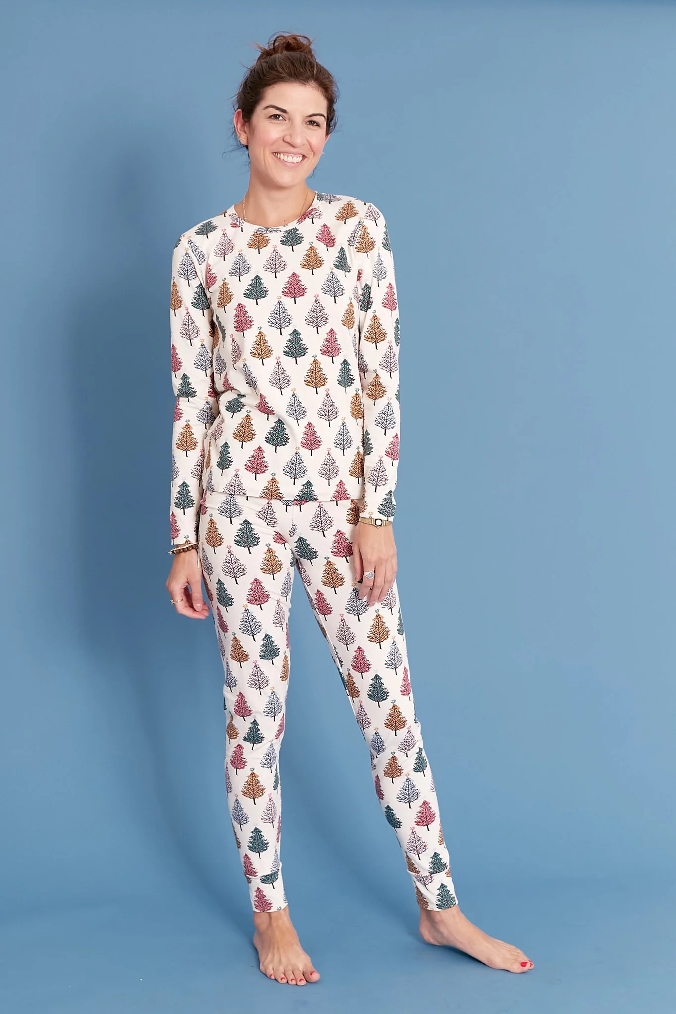Multi Christmas Trees Baby/Kid/Adult Holiday PJ Set - Image 6