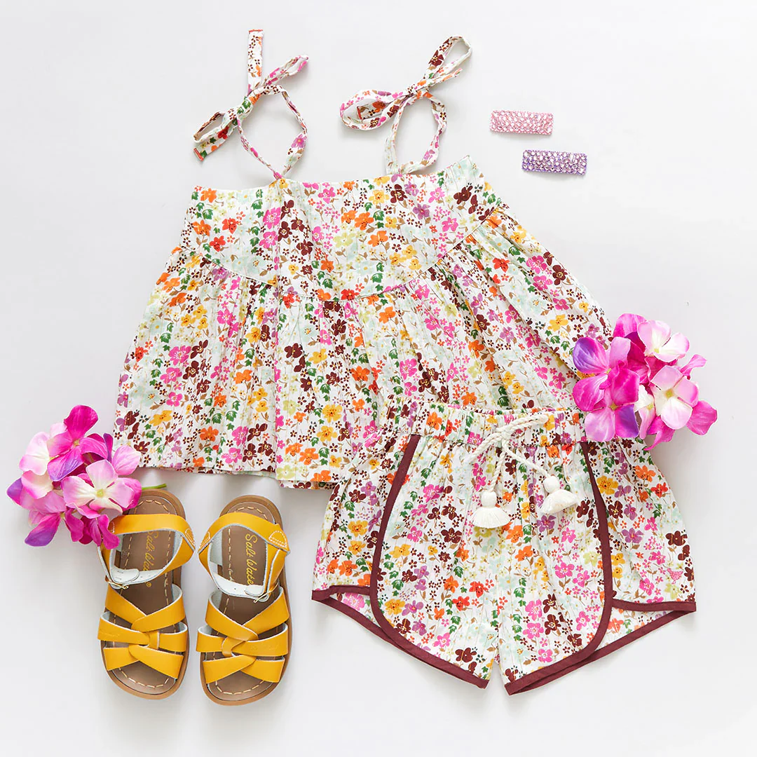 Multi Ditsy Floral Girls Stella Top - Image 3