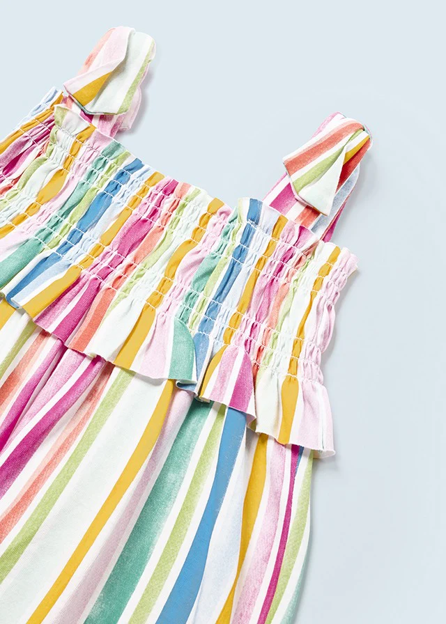 Multicolor Stripes Knit Printed Jumpsuit - Image 2