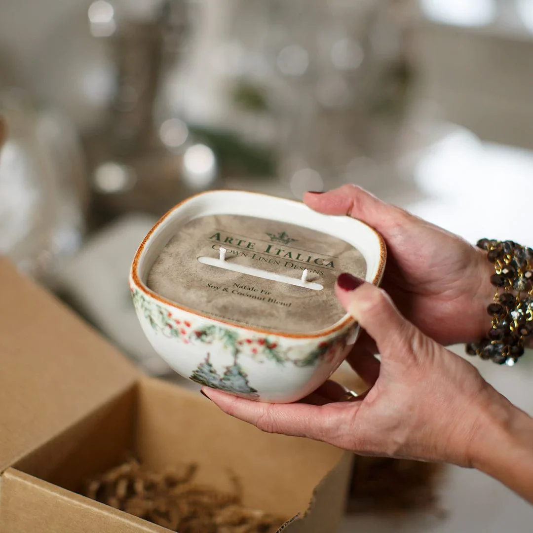 Natale Small Square Bowl With Candle - Image 2