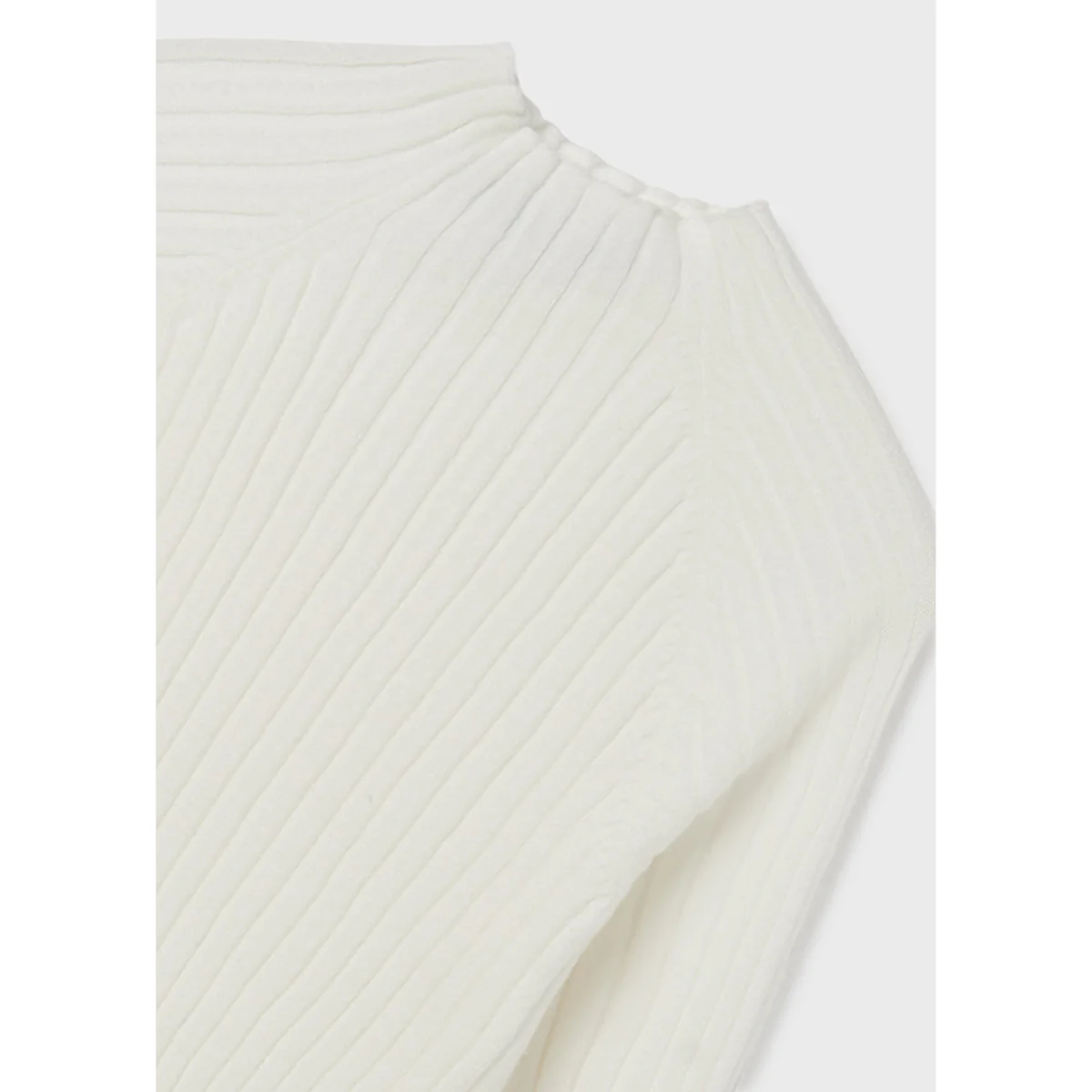 Natural Ribbed High Neck Sweater - Image 3