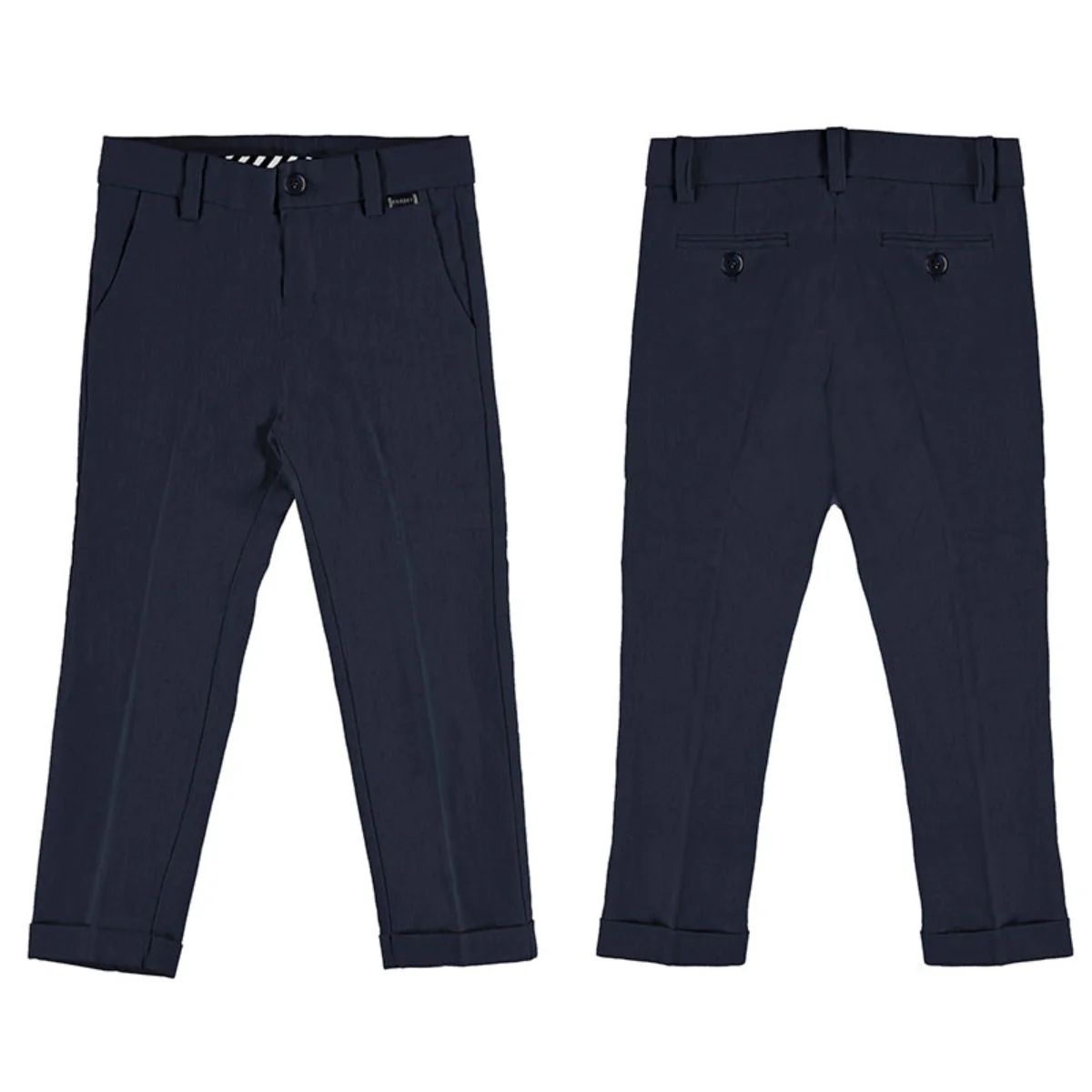 Navy Blue Linen Chino Dress Pant - Image 2