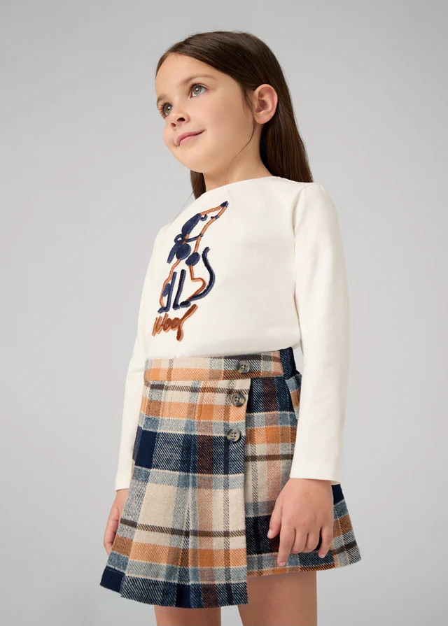 Navy Blue Plaid Skort - Image 2