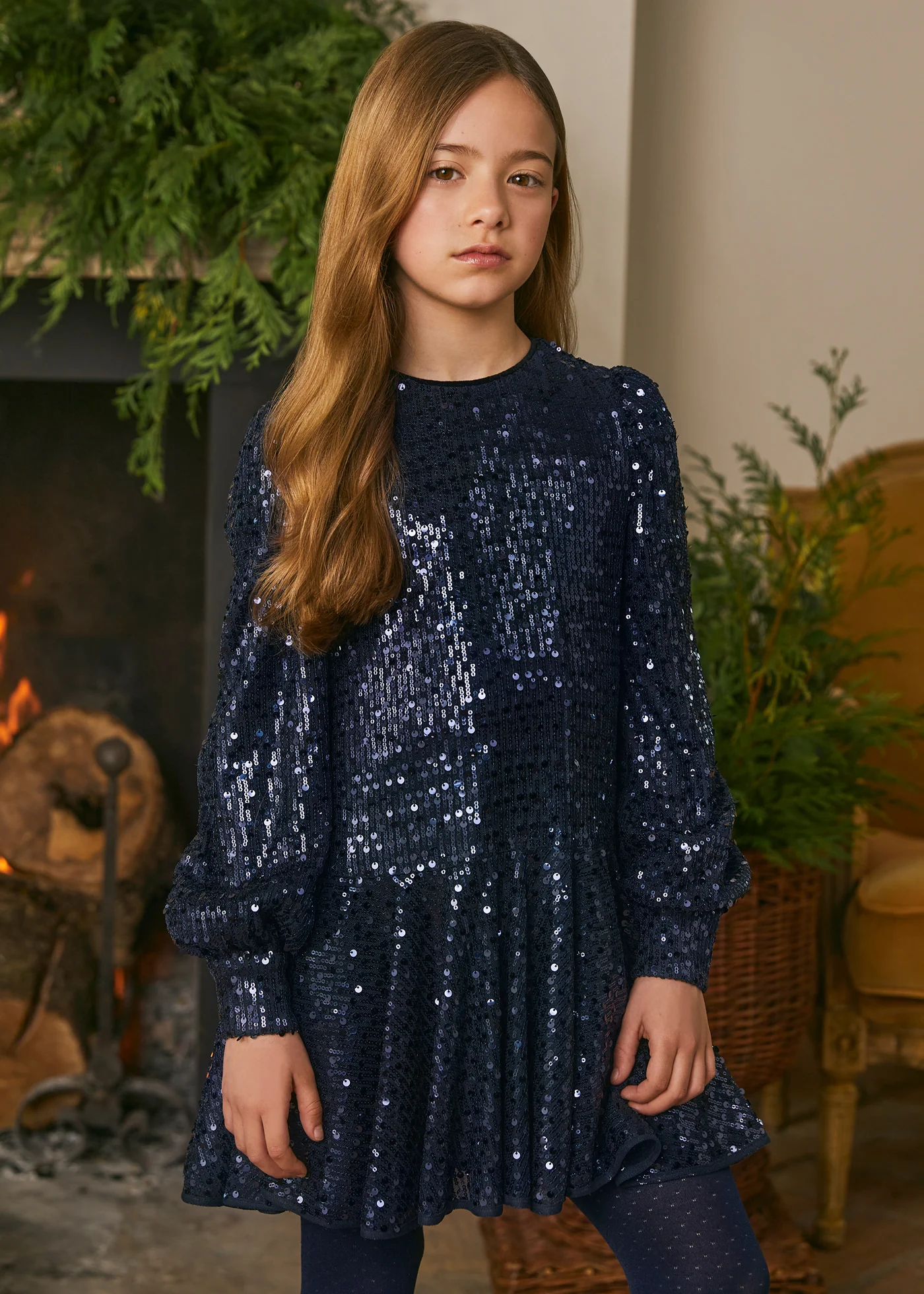 Navy Blue Sequin Dress - Image 6