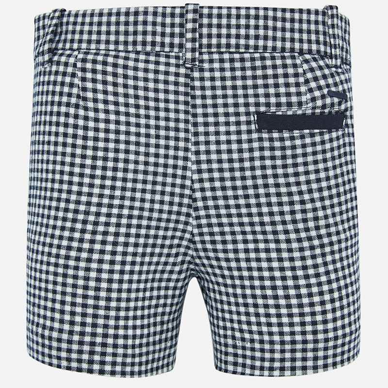 Navy Blue & White Checkered Shorts - Image 2