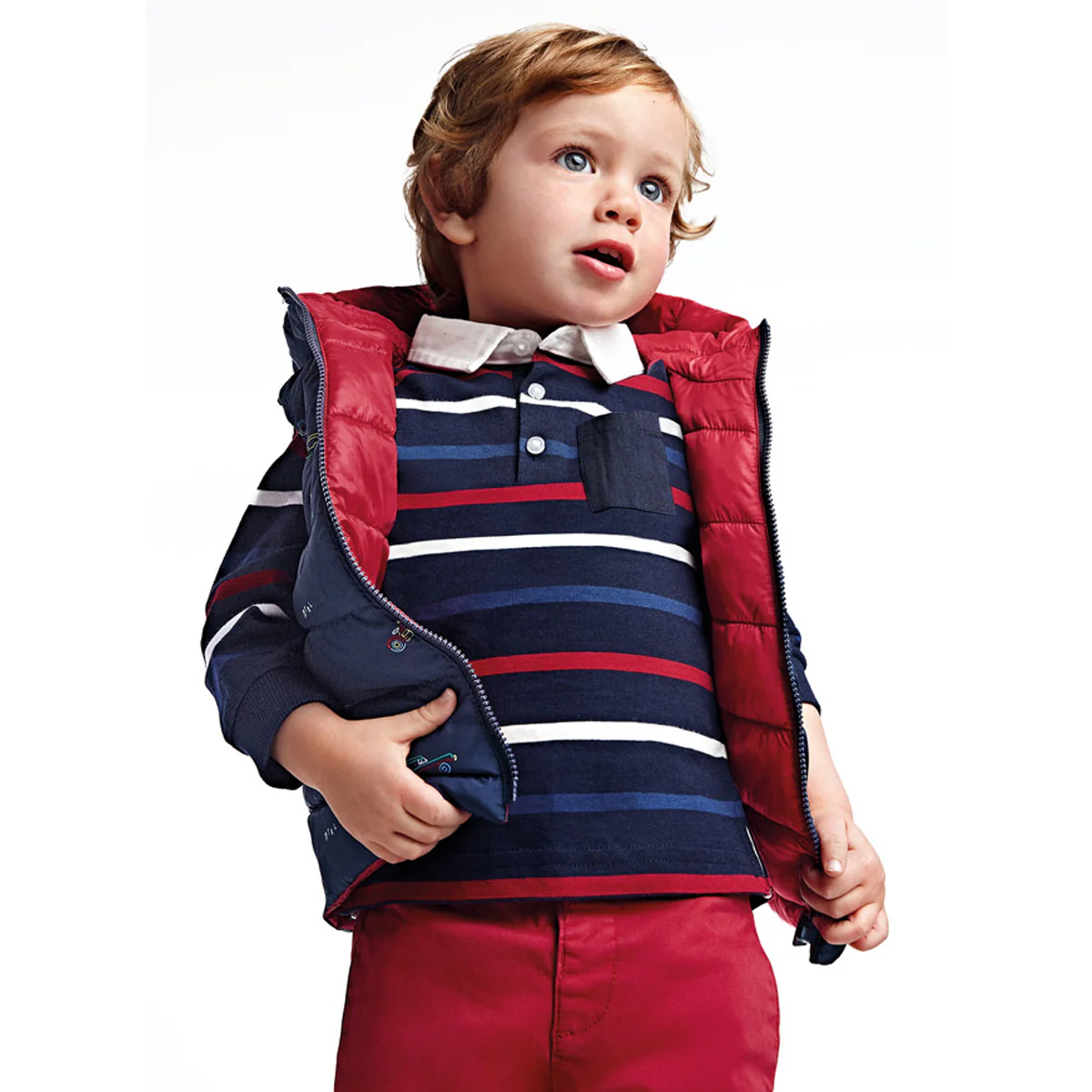Navy Cars Reversible Quilted Vest - Image 2