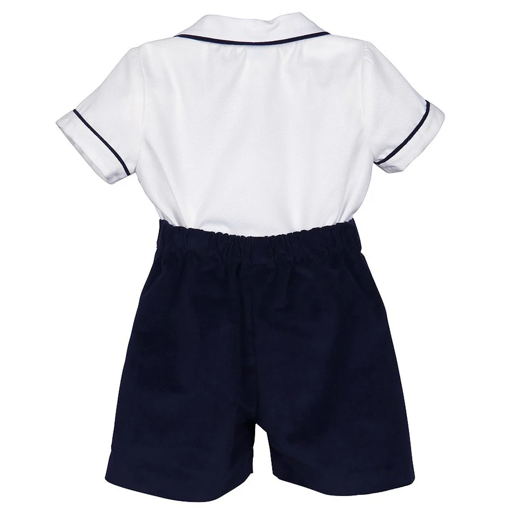 Navy Corduroy Dressy Short Set - Image 2