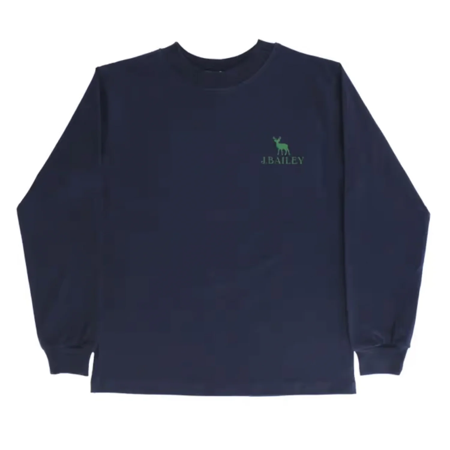Navy Deer Long Sleeve Logo Tee - Image 2