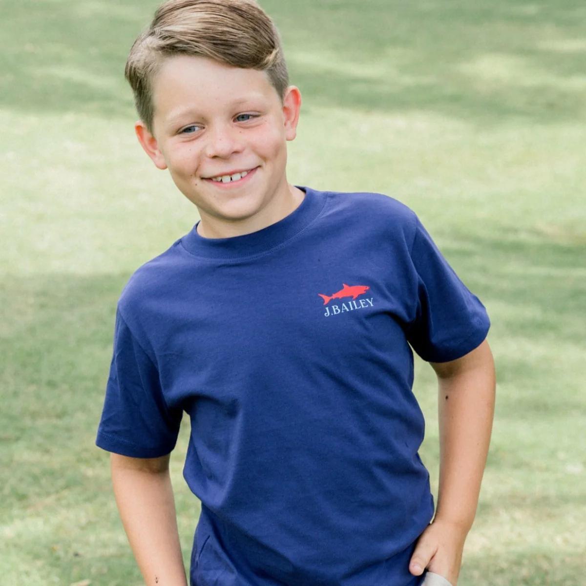 Navy Shark Short Sleeve Logo Tee - Image 2