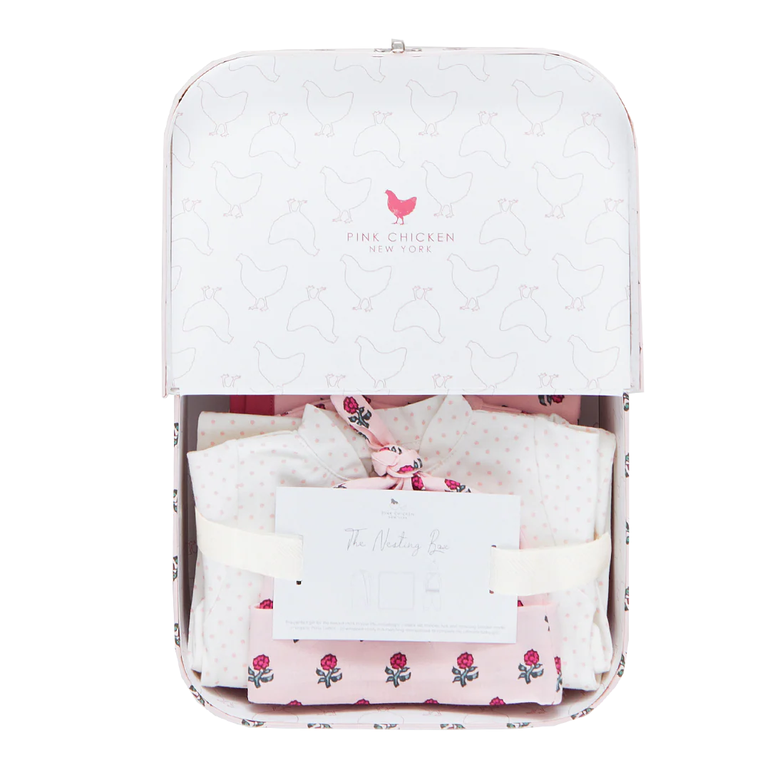 Nesting Box - Pink Tiny Flower